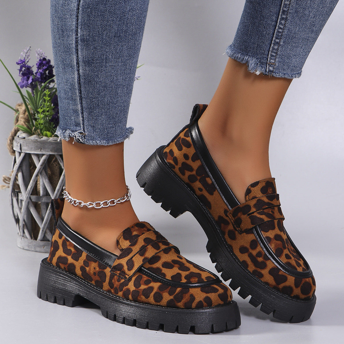 Marcella Leopard Print Loafers