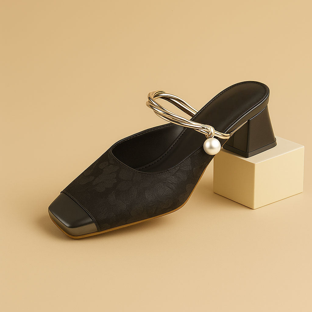 Chiara Leather Block Heels